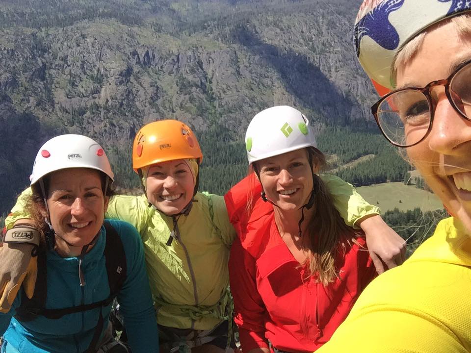 girls climbing in mazama